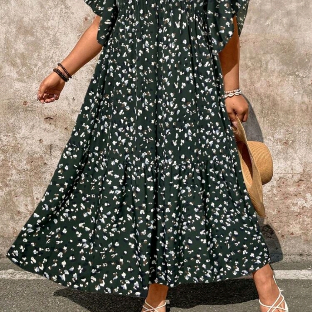 SHEIN Black and White Floral Maxi Dress